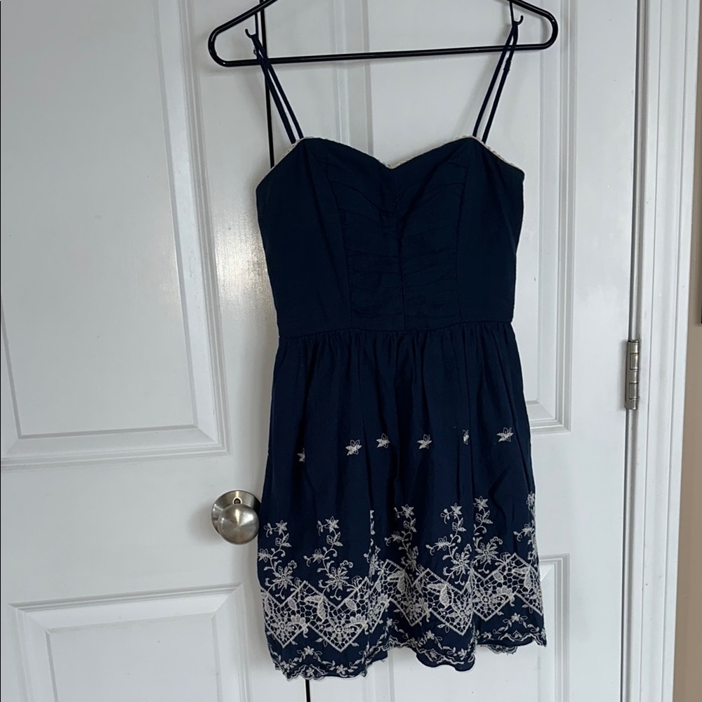 Speechless Blue Embellished Mini Sundress